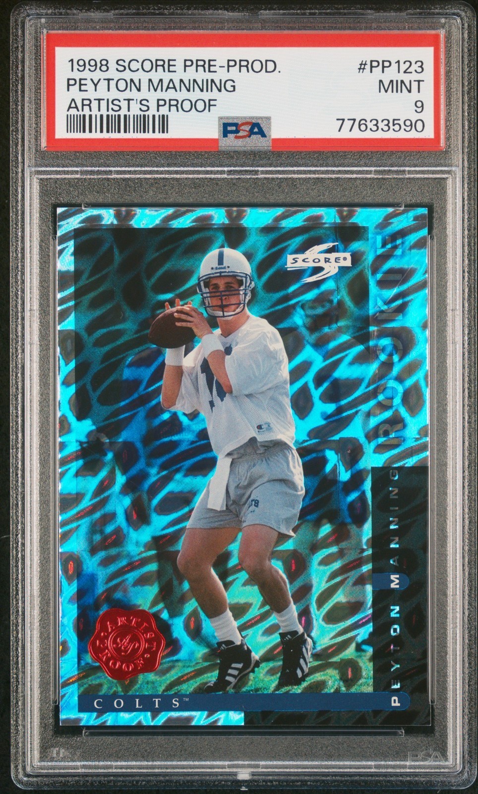 1998 Score Pre-Production Peyton Manning #PP123 Artist's Proof PSA 9 Colts