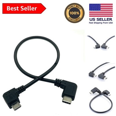 Smart 90° USB Type-C to Micro USB Cable - Fast Charging for Multiple Gadgets