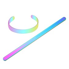 2Pcs Bracelet Blank 5/16" x 6" Stainless Steel Stamping Blank Multicolored
