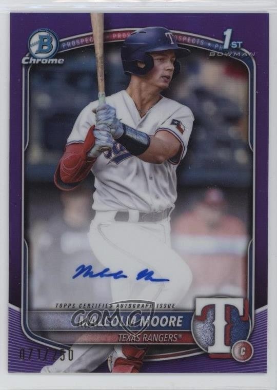 2025 Bowman Chrome Prospect Purple Refractor 71/250 Malcolm Moore #CPA-MMO Auto