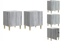 Nachttisch 2Er Set Nachtschrank Graues Sonoma 43X34,5X50 Cm Holzwerkstoff