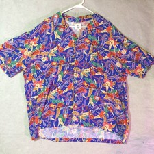 Vintage Hard Rock Hotel Las Vegas Hawaiian Button-Up Shirt Men's XL Made in USA