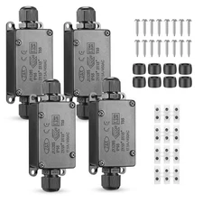 Junction Box - 4 Pack IP65 Waterproof 2 Way PG9 Electrical Junction Box Elect...