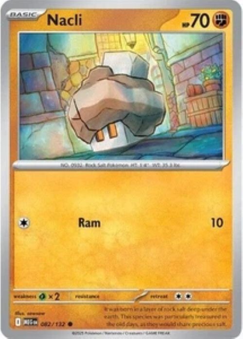 Nacli MEG 082/132 Pokémon ME01: Mega Evolution Common Reverse Holofoil EN NM