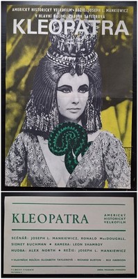 2x CLEOPATRA ELIZABETH TAYLOR ORIGINAL A3 CZECH MOVIE POSTER & FLYER JIRI HILMAR