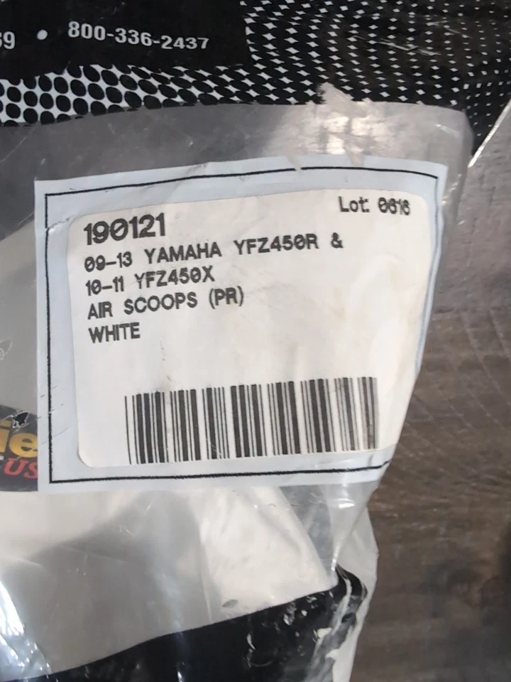 MAIER RADIATOR AIR SCOOPS/SIDE PANEL White YAMAHA YFZ450 #190121 - Image 3 of 4