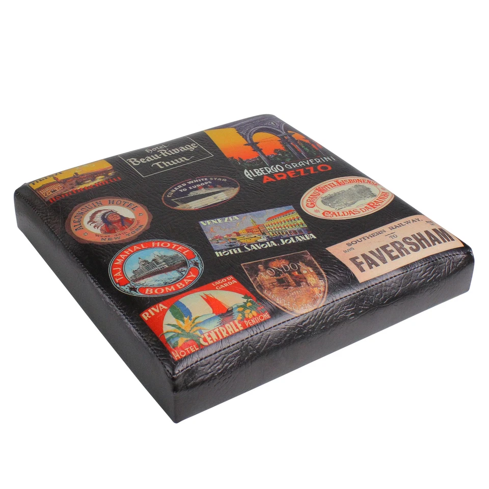 Northlight 15 英寸棕色旅行贴纸可折叠木材存储奥斯曼 — 第 4/4 张图片