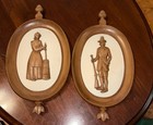 Vintage 1960 Syroco For Homco  Man And Woman Pilgrim Wall Plaques Made USA — photo 1