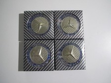 Juego de 4 tapacubos centrales de rueda premium para Mercedes Benz plateado 75 mm/2,95 pulgadas AMG