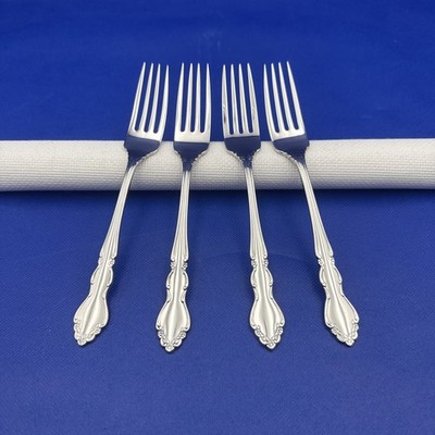Oneida DOVER Stainless Dinner Fork Glossy Heirloom CUBE Mark Silverware Flatware
