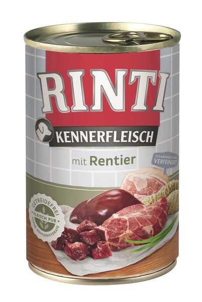 Rinti 400Gx12 Kennerfleisch Rentier Dose-image