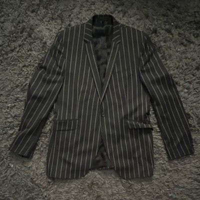 Ben Sherman Jackey Black/White Pinstripe Suit XL Regular Fit