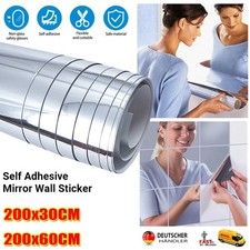 Spiegelfolie Selbstklebend Wand Möbel 200x60/30cm Wandspiegel Folie Spiegel NEU