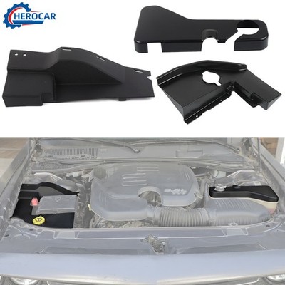 3Pc Engine Wire Dust Coolant Windshield Tank Cover Trim For Dodge Challenger 15+