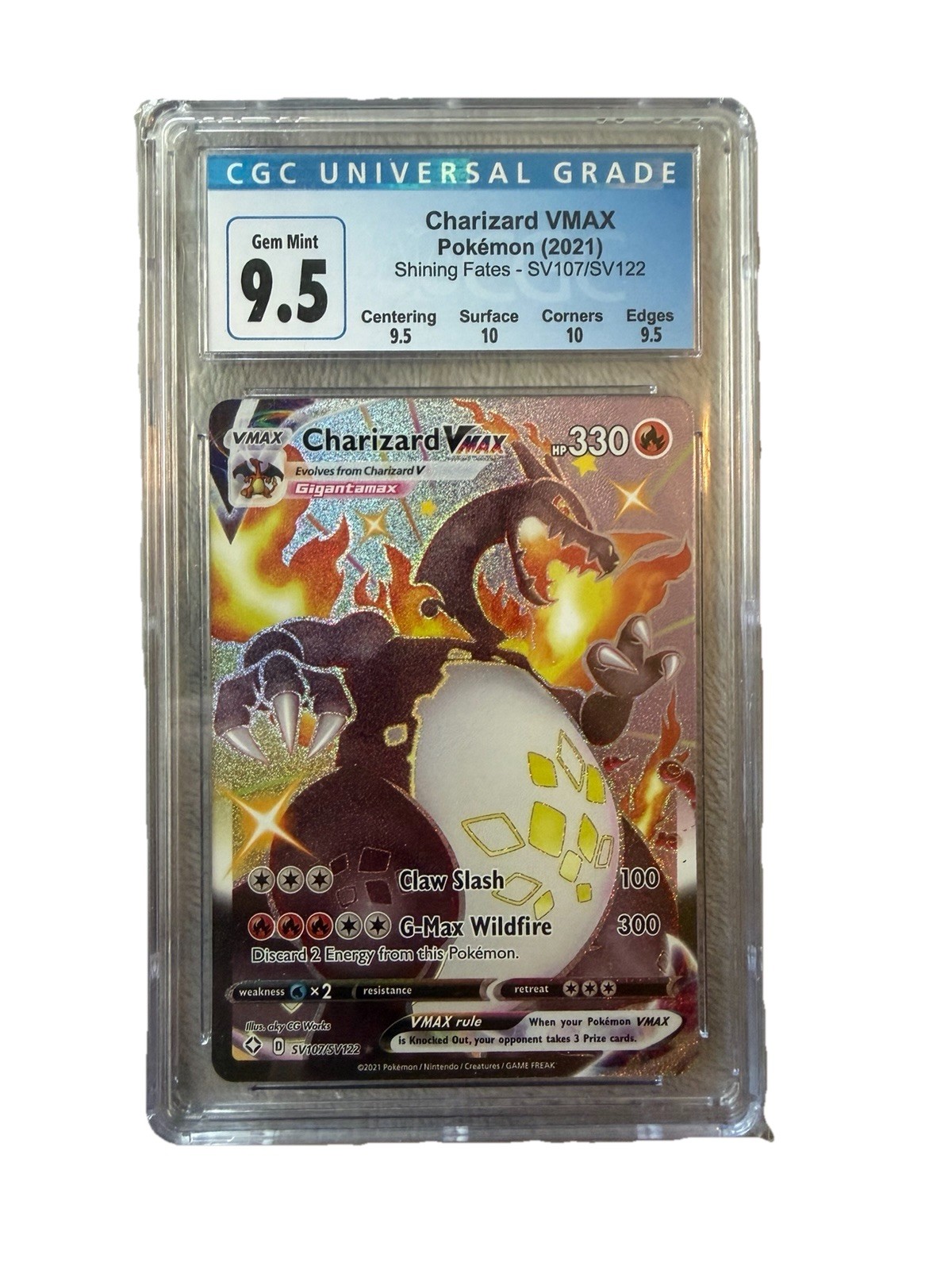 Charizard VMAX Pokémon (2021) Shining Fates - SV107/SV122 - CGC GEM MINT 9.5
