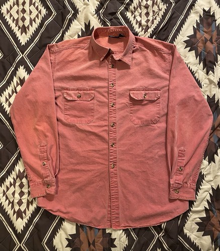 Vintage 80s Patagonia Heavy Canvas Button Down Long Sleeve Shirt Pink Men’s XL