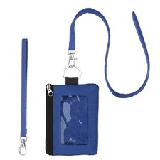 Minimalist RFID Blocking Wallets, Navy Blue 2 Lanyard