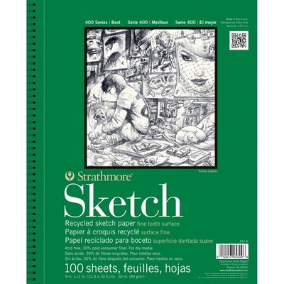 Strathmore 400 Series Recycled Sketch Pad 5.5''x8.5'' Wire Bound 100 Sheets