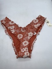 NWT Aerie  Cheekiest  Bikini Bottom Size Medium  Swimsuit Orange And Cream