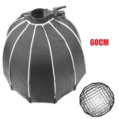 SL-60 Quick Install Flipped Studio Flash Softbox Bowens Mount With Grid（60CM）
