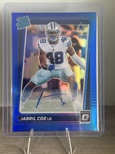2021 Panini Donruss Optic Rated Rookie Jabril Cox #286 Blue Prizm Auto /40 (RC)