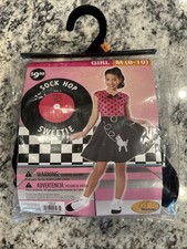 Sock Hop Girls Costume Poodle Skirt, 8-10 Child