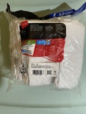 Hanes Value Pack 12 Men Cushion Over The Calf Tube Socks White 6-12USA Seller