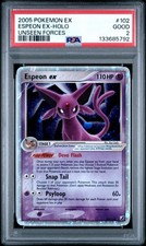 2005 Pokemon Ex Unseen Forces #102 Espeon EX Holo PSA 2 GOOD