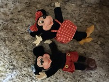 Vintage Disney Applause MICKEY and MINNIE MOUSE 8" Plush Dolls Great Condition