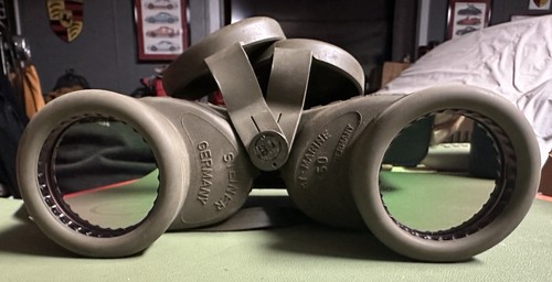 Steiner Military Binoculars Germany Green Optics w/ Lens Covers Militaria
