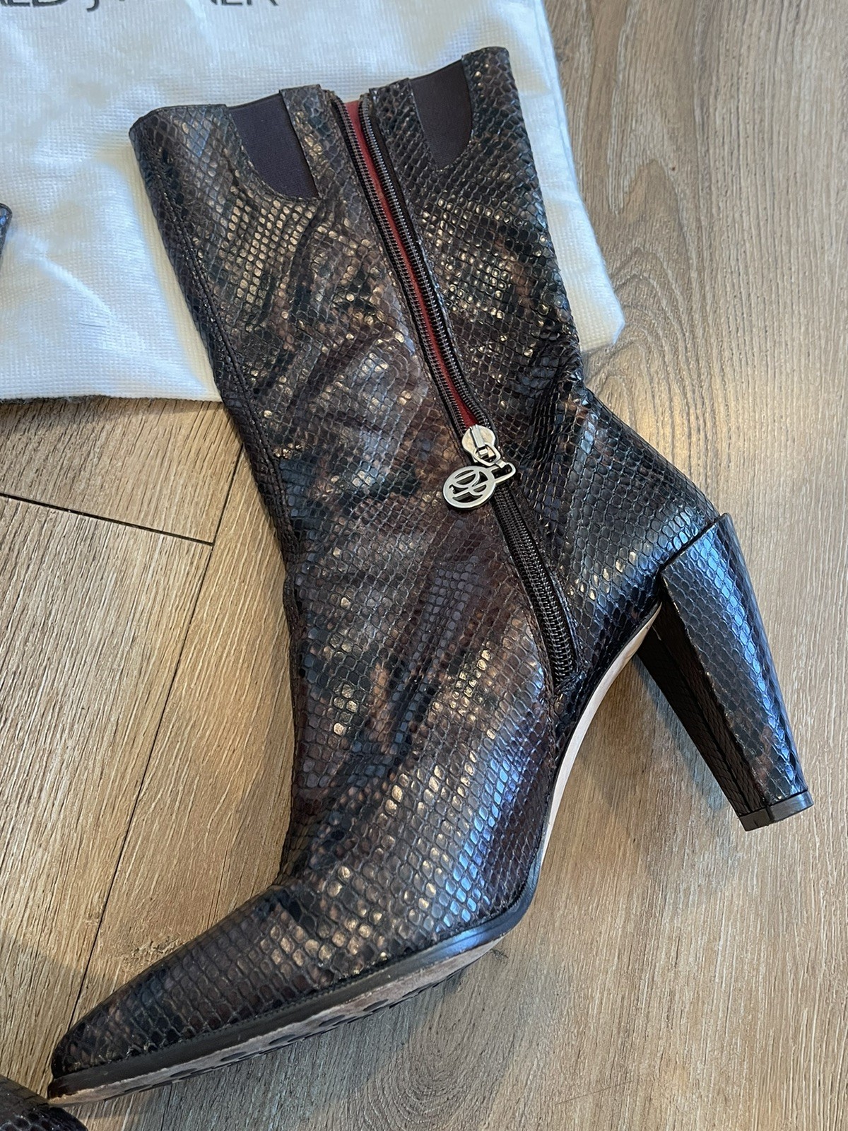 donald pliner POMP Pitone Print Python boots Size… - image 7