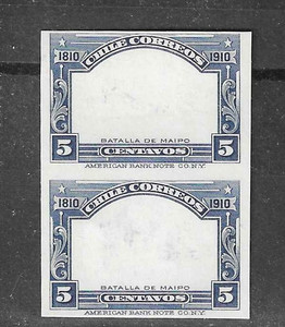 Chile 1910, 5c Battle of Maipo, PROOF OF FRAMES, American Bank Note Co. #86