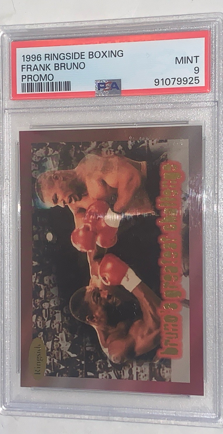1996 Ringside Boxing Frank Bruno With Mike Tyson PROMO PSA 9 Series 1 Sample NFR view 4