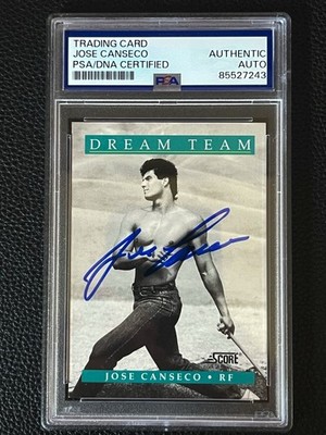 Jose Canseco Oakland A's 1991 Score Dream Team #441 Signed Autograph PSA DNA *43
