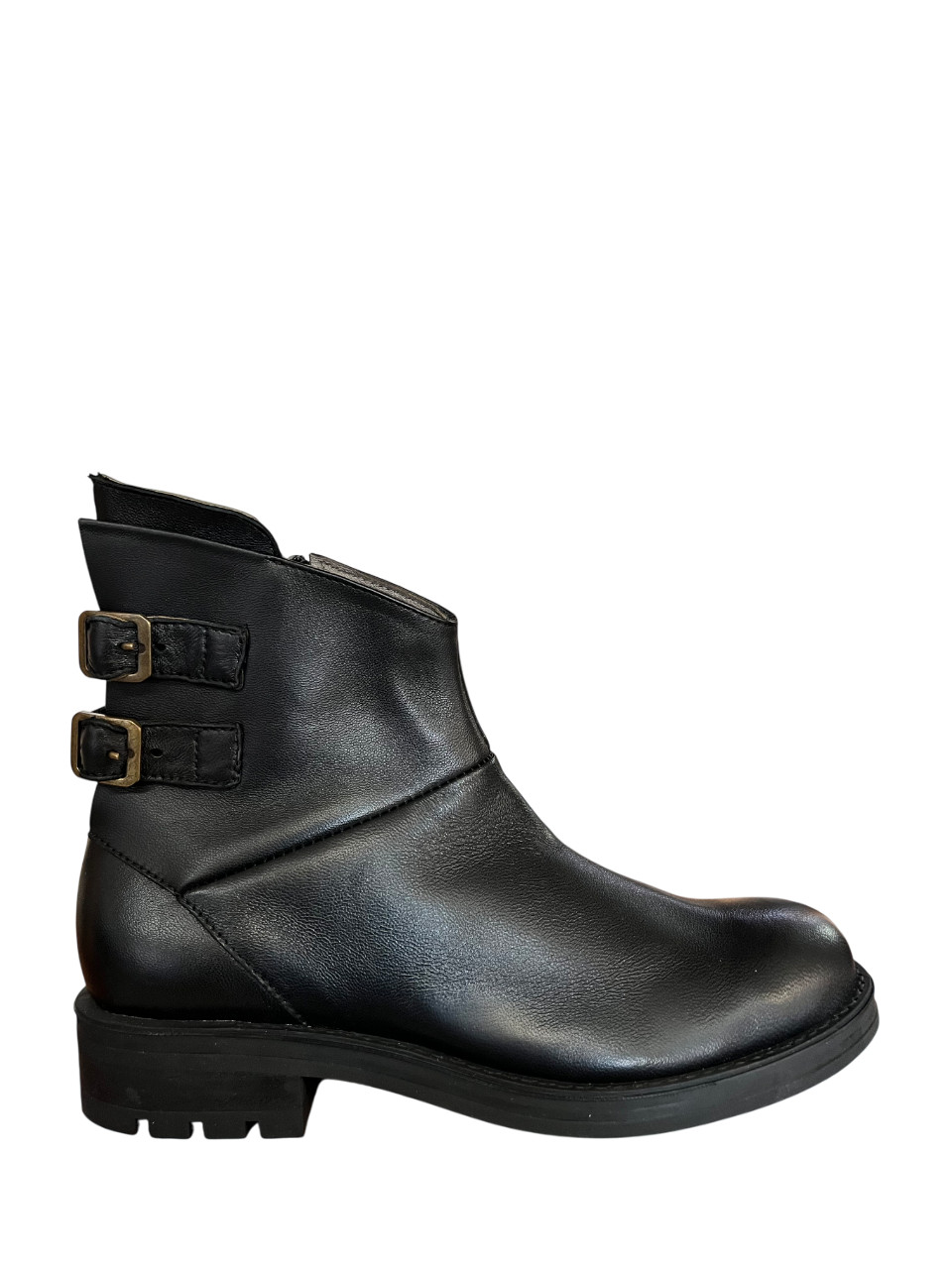 BOOMERANG CR245 SAUVAGE Damen Halbstiefel Leder schwarz brnierte Schnallen 30390₽