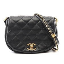 Chanel Lambskin Matelasse Shoulder Bag Women Black One Size 519963