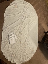 Vintage Hand Embroidered Tablecloth W/12 Matching Napkins 97  X 63  Retro Oval