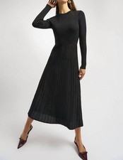 Joseph Ribkoff Crew Neck Long Sleeve Midi Dress Size M