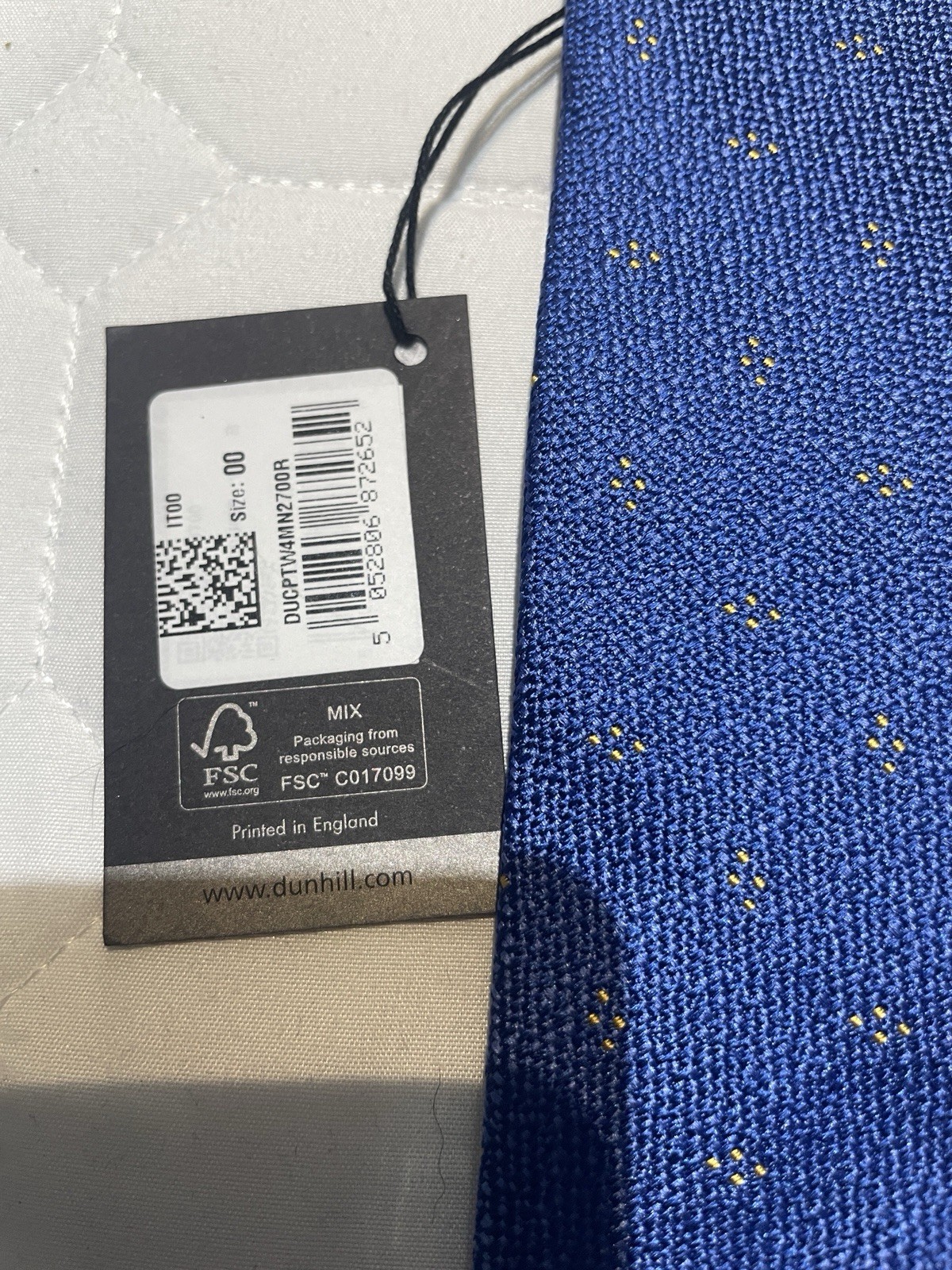 Dunhill Blue Woven Tie With Gold Cluster Dots 7cm BNWT RRP £125 image 3
