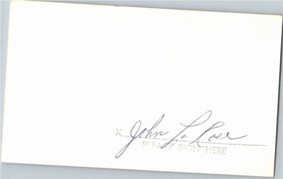 -John LaRose- (d.2021) Signed/Autograph/Auto Index Card Boston Red Sox MLB