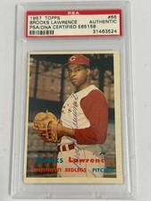 1957 Topps # 66 Brooks Lawrence DEC-2000 redlegs PSA DNA Autographed signed reds