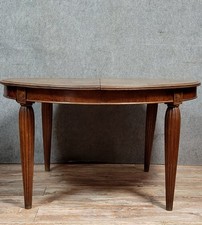 Tavolo Allungabile Epoca Art Déco In Rovere Tinto E Mappa Verso Il 1925