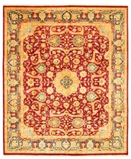 Dark Red 8'1" x 9'10" Hand-knotted Oriental Carpet Traditional Wool Area Rug
