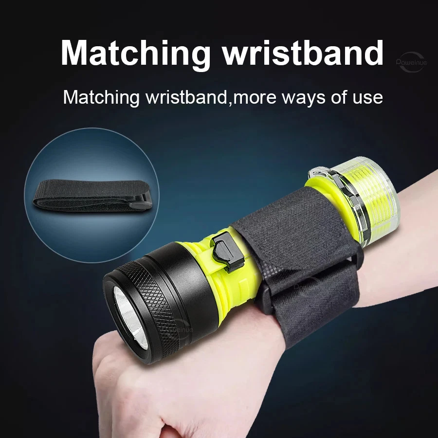 5000LM Scuba Diving Flashlight Rechargeable Diving Torch Underwater 100M Torch - Image 4 of 4