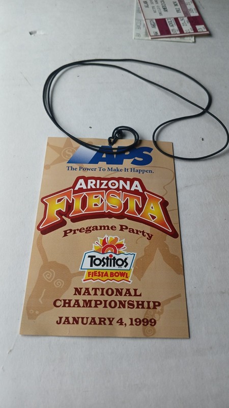 JANUARY 4 1999 Tostitos Fiesta Bowl PREGAME PARTY VIP PASS