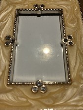 Elegant Pearl Ivory  Gold Mini Picture Frame With Rhinestone Accents -2  x 3  