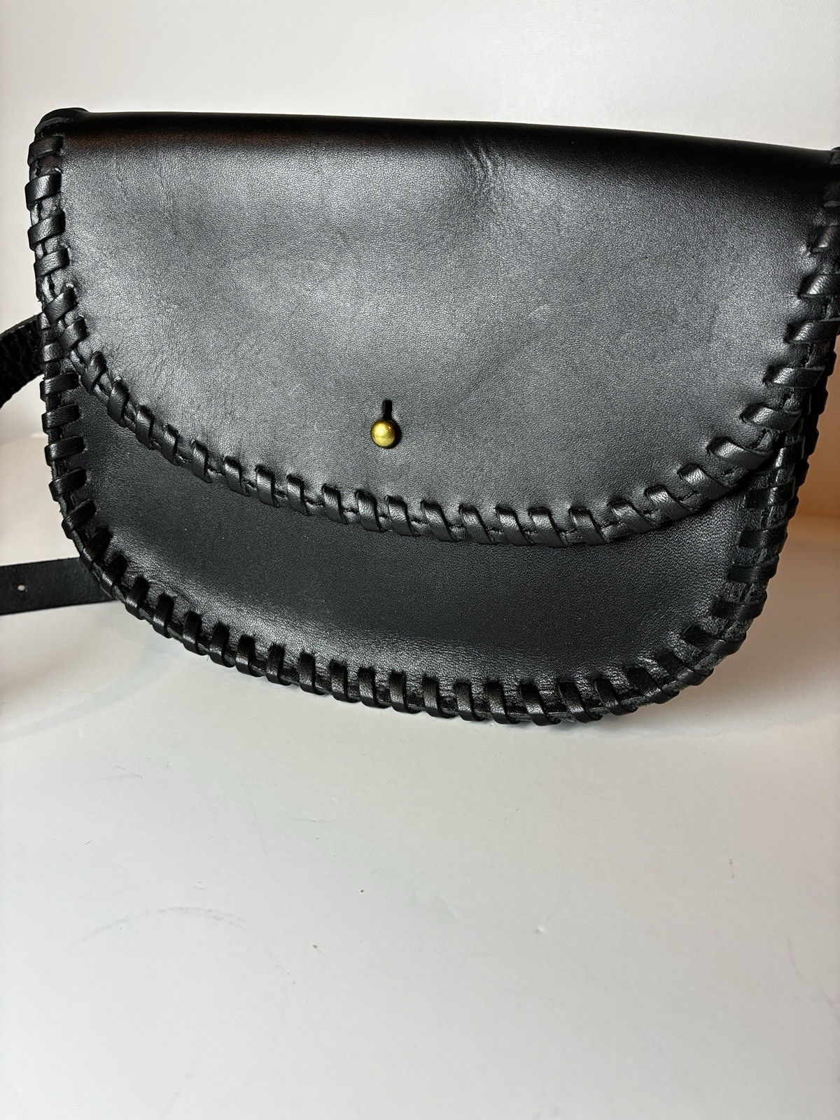 Madewell Black Leather Whipstitch Belt Bag - Fanny Pack - Pristine Condition