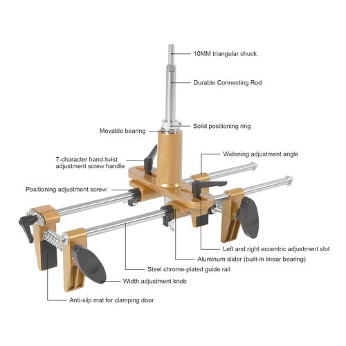 Door Lock Hole Opener Door Lock Installation Kit Lock Mortiser for Wooden Door