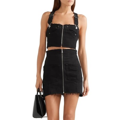 NEW RE/DONE Levi s Overall Denim Mini Dress (Sz M) Reworked Vintage Black