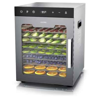 Arendo Dörrautomat 10 Dörrfächer Edelstahl 800W 30°-90°C BPA-frei Timer